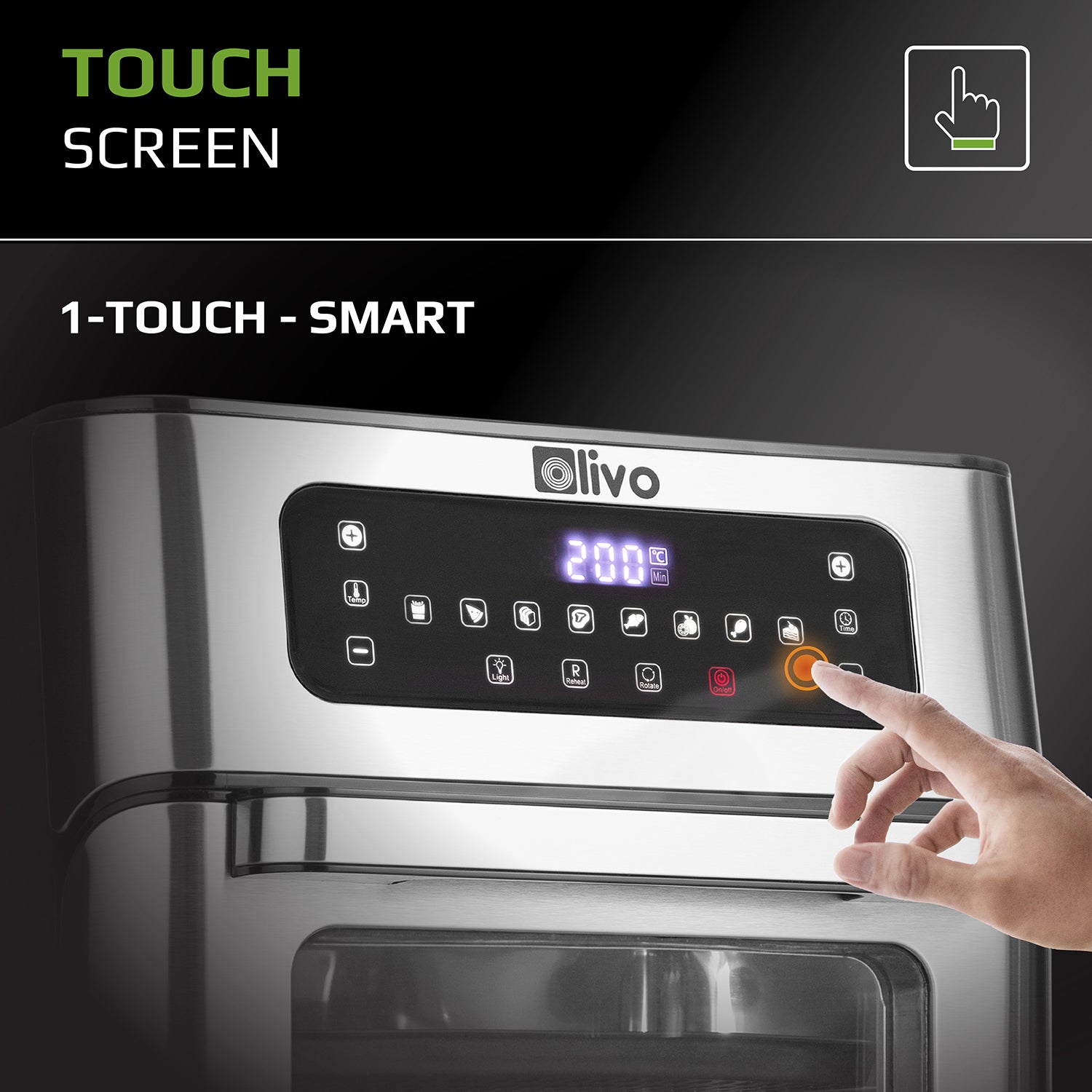 OLIVO AF12 Air Fryer - 08 Preset Functions - 12L Capacity - 1800W Power