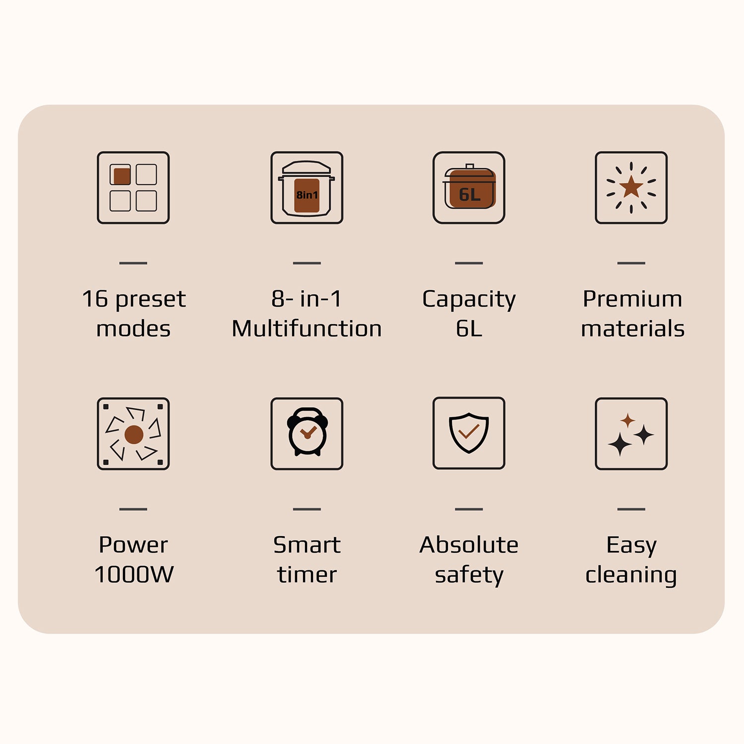 OLIVO PC60 Multifunctional Electric Pressure Cooker - 16 Preset Modes - Capacity 6L – Power 1000W