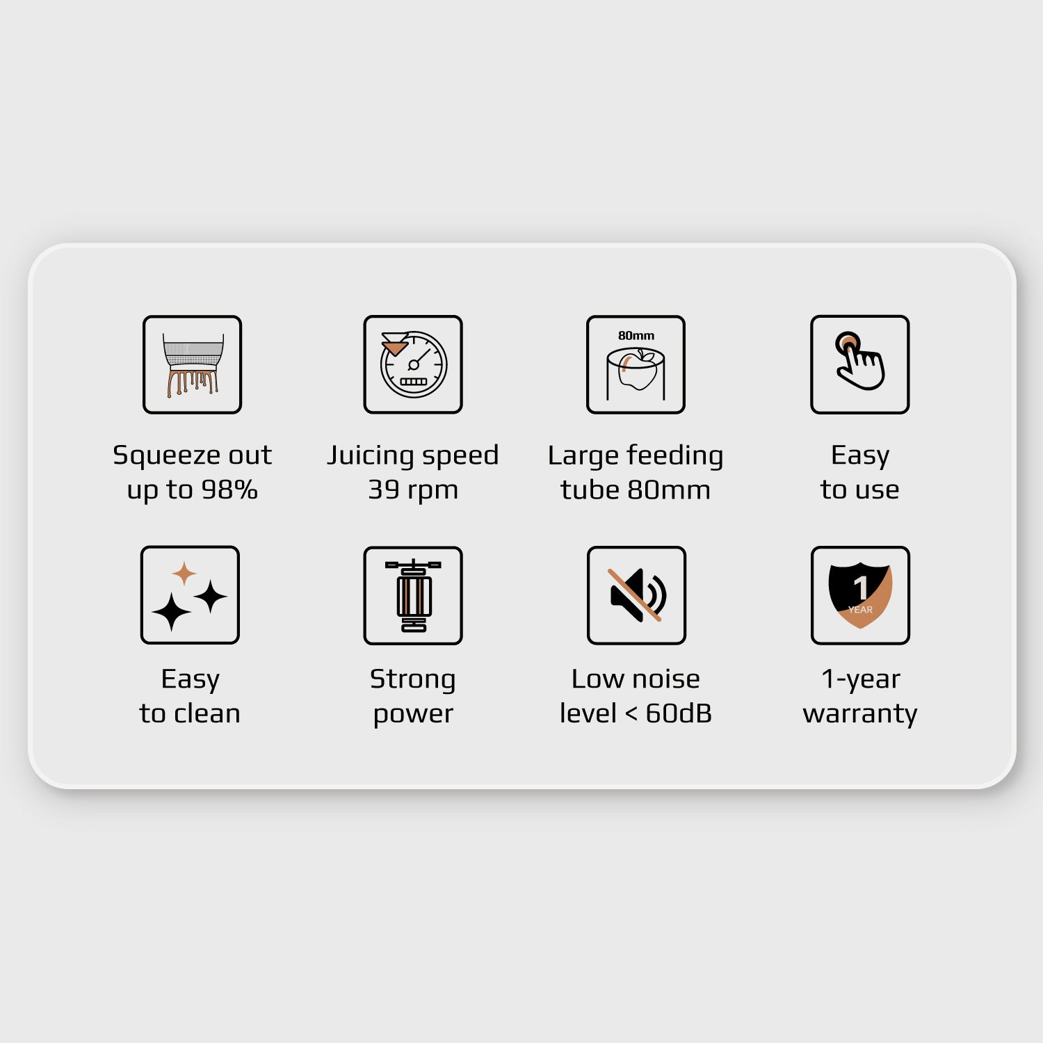 OLIVO SJ200 Multifunction Slow Juicer - Squeeze Out Up To 98% - Slow Speed 39 rpm - Easy to Clean