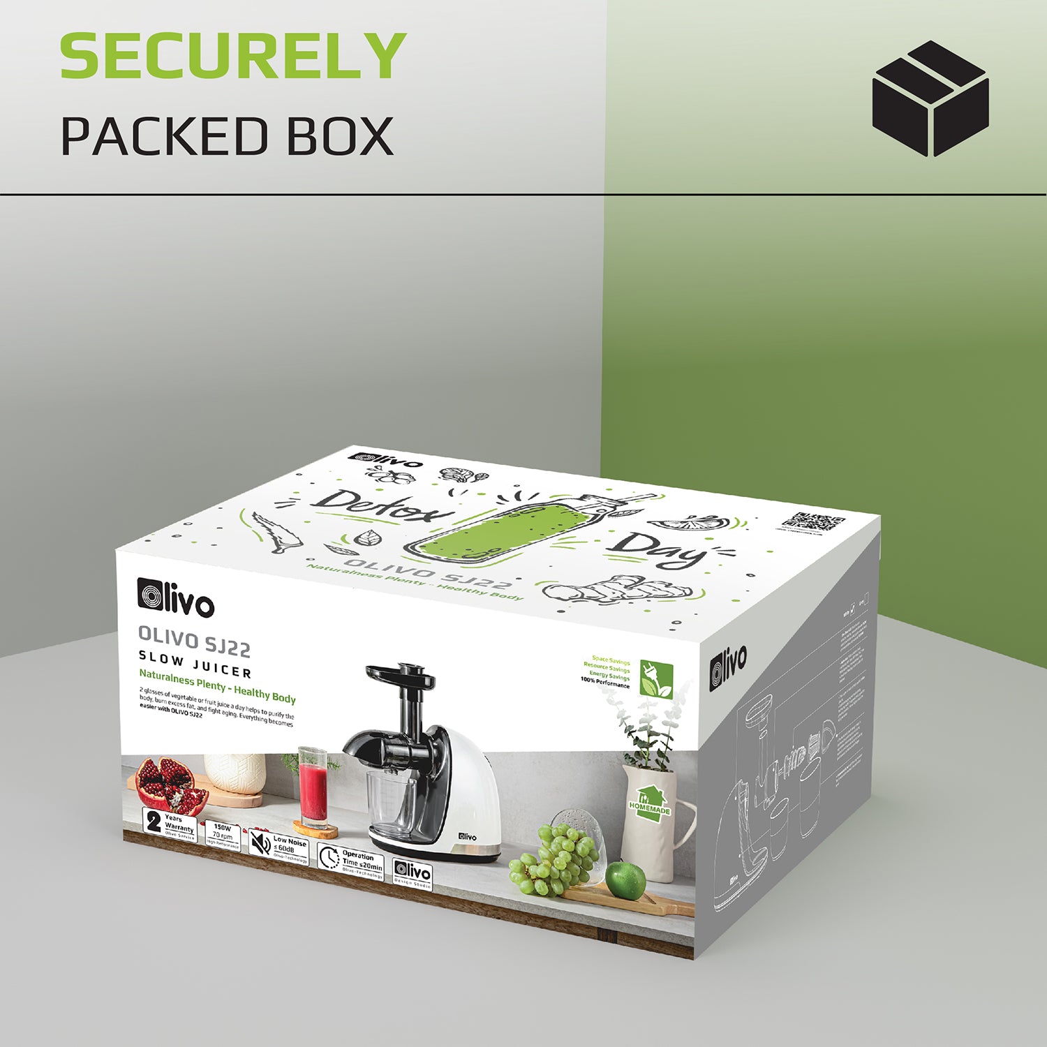 OLIVO SJ22 Horizontal Slow Juicer - Squeeze Vegetables Without Worrying About Being Stuck - Squeeze Out - Easy To Clean