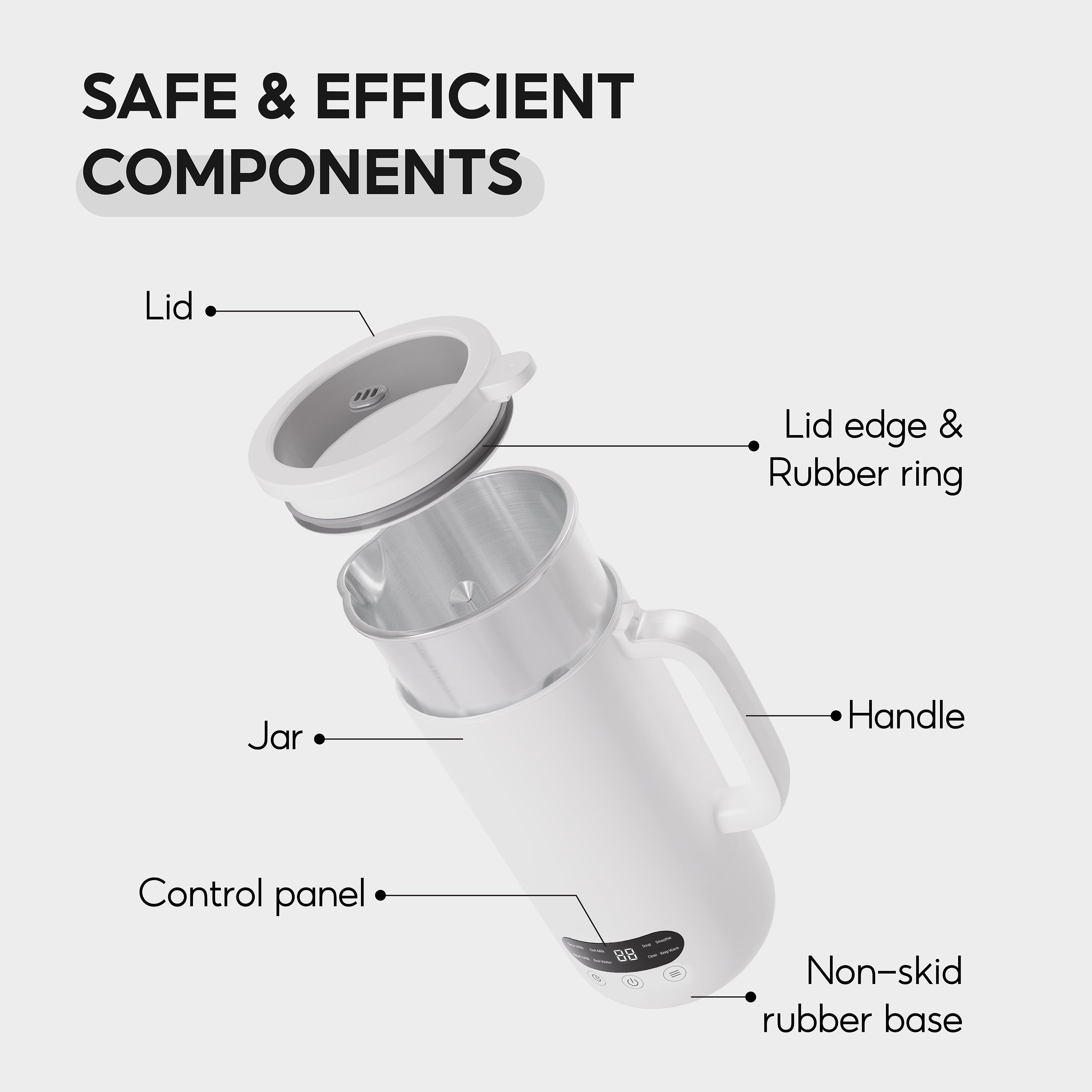 OLIVO CB1000 Automatic Nut Milk Maker - Almond, Cashew, Soy & Oat Milk Maker - Smoothie Blender - Soup Maker, 35 Oz, 9 Functions, 304 Stainless Steel, Safety Sensor, Spill-Proof, Easy to Use