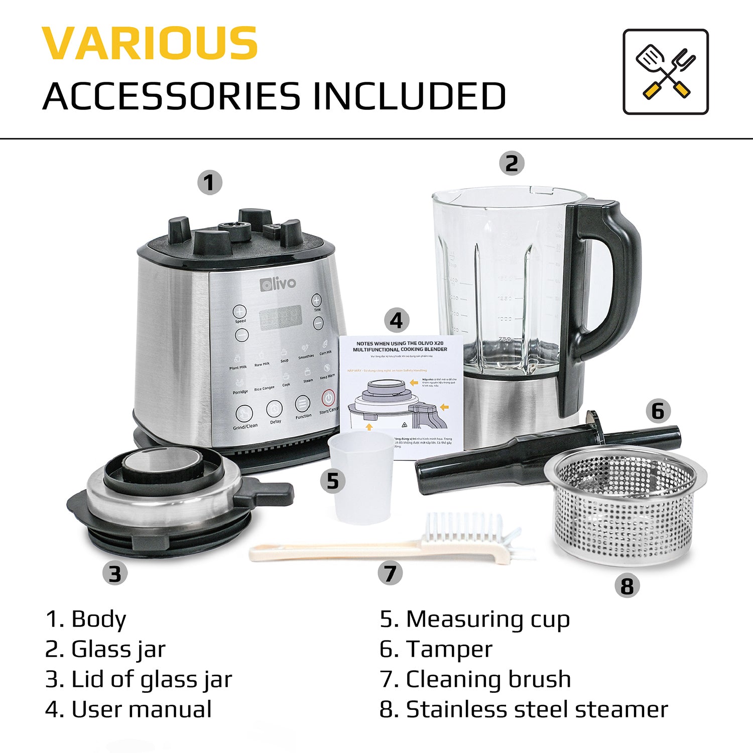 OLIVO X20 Nut Milk Maker- Cooking Nut Milk, Grinding Nut Milk, Making