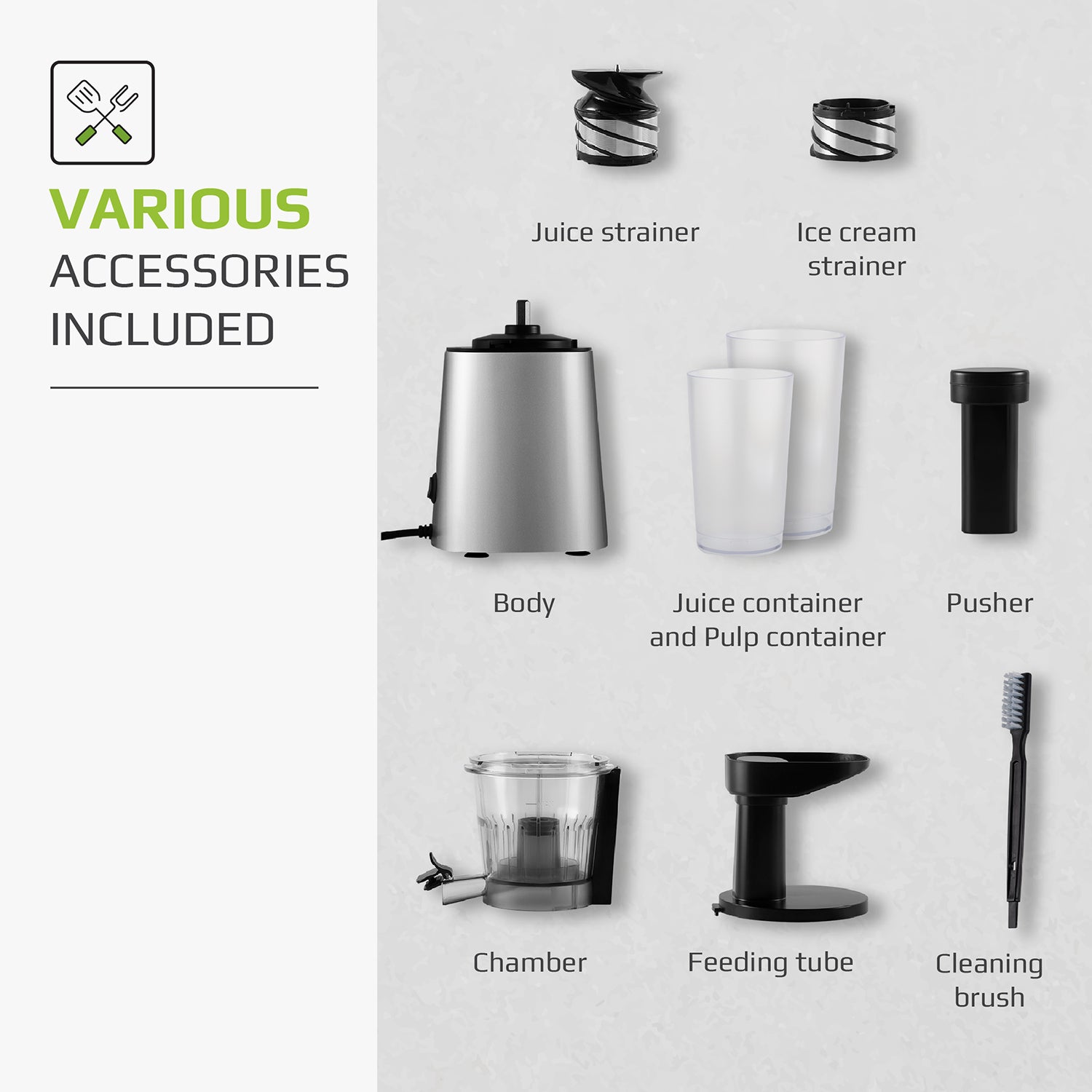 OLIVO SJ210 Slow Juicer - Squeeze Out Up To 98%- Multi-purpose Fruit A