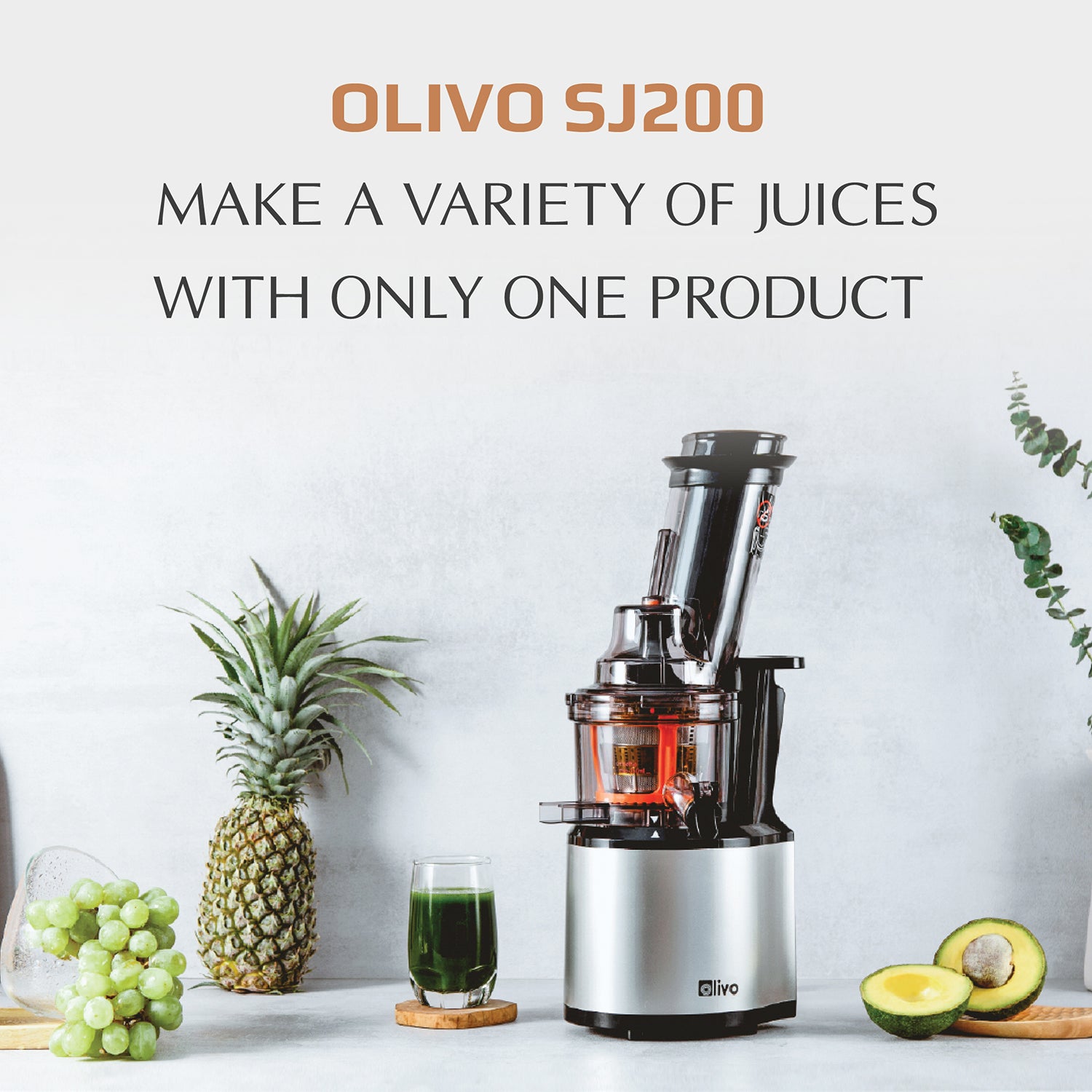 OLIVO SJ200 Multifunction Slow Juicer - Squeeze Out Up To 98% - Slow S