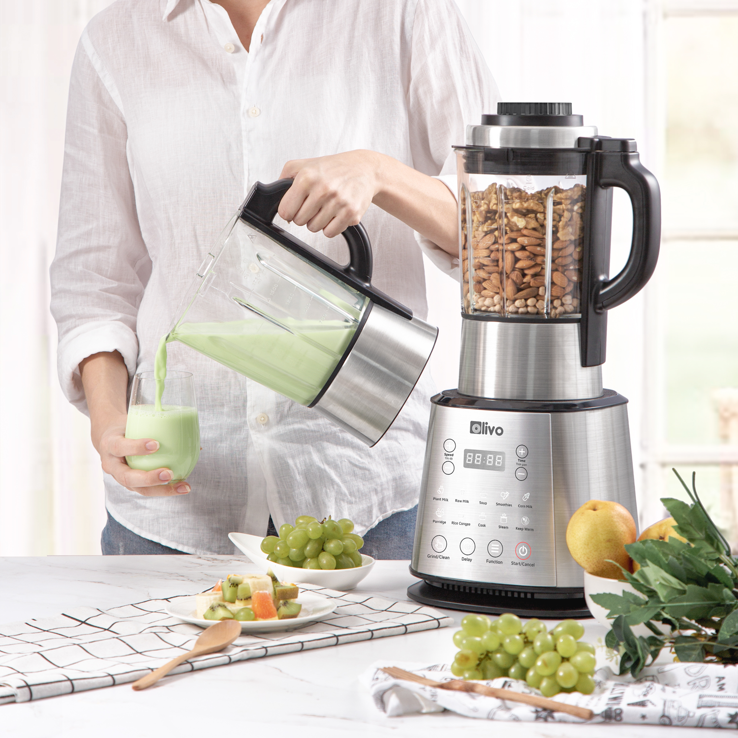 OLIVO X20 Nut Milk Maker- Cooking Nut Milk, Grinding Nut Milk, Making Multi-purpose Herbal Milk