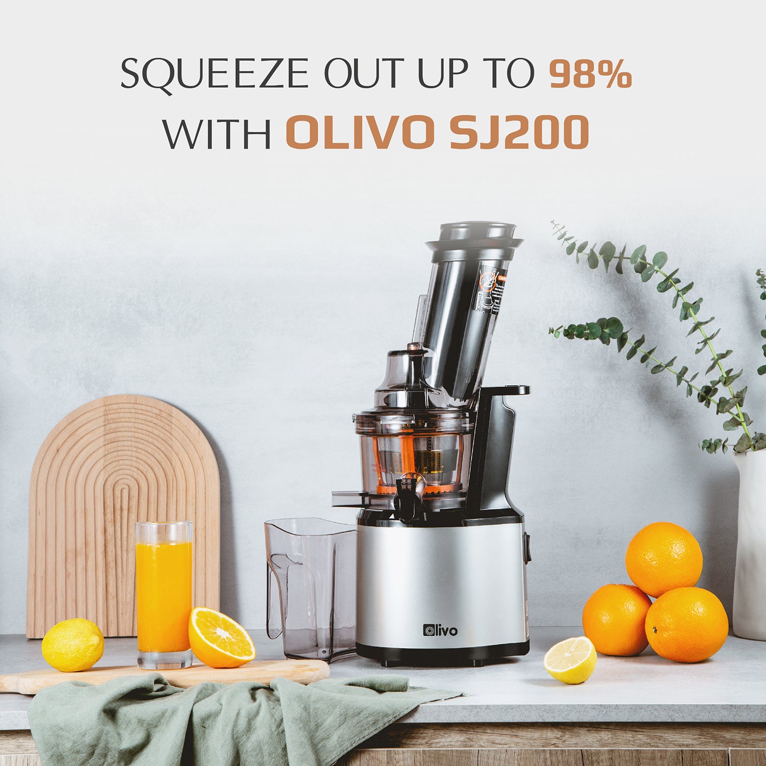 OLIVO SJ200 Multifunction Slow Juicer - Squeeze Out Up To 98% - Slow S