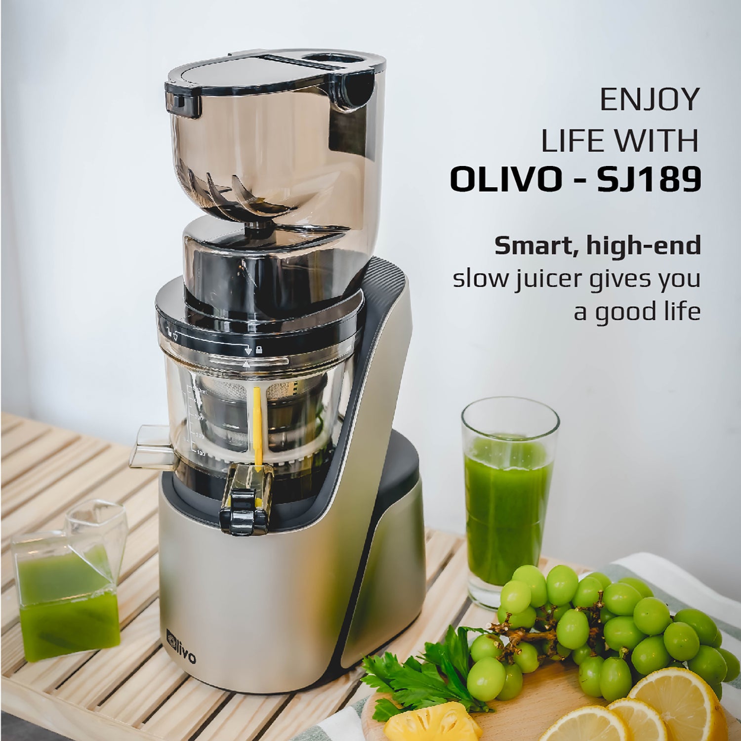 OLIVO SJ189 Premium Slow Juicer - Squeeze Fruits and Vegetables - Make